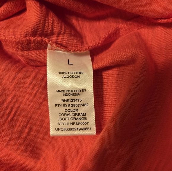 NWT Nicole Miller Orange & Coral Short Sleeved T-Shirt Dress Size L - Picture 5 of 5